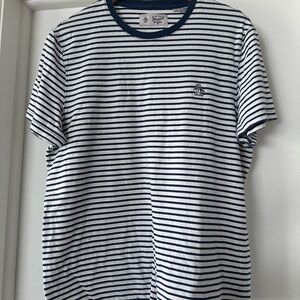 Original Penguin Men's Navy and White Striped Tee
